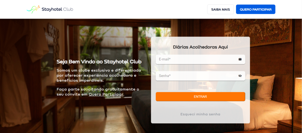 Site da Stayhotel Club, desenvolvido pela Arkler usando nosso método.