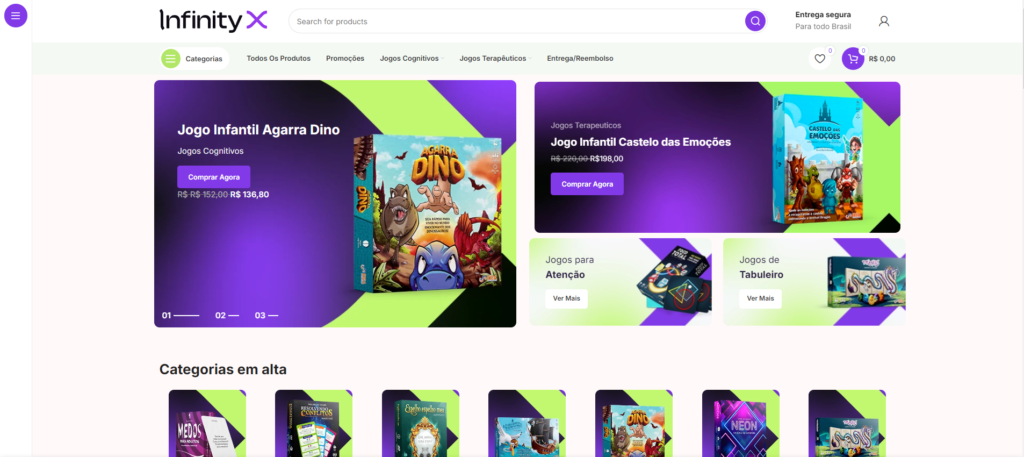 Site da Infinity X, desenvolvido pela Arkler usando nosso método.