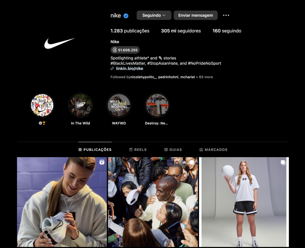 Instagram Nike inspiração