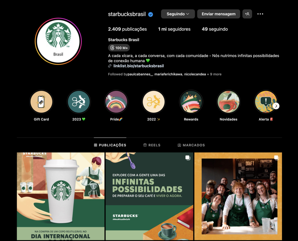 Instagram Starbucks inspiração