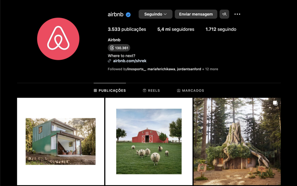 Instagram airbnb inspiração